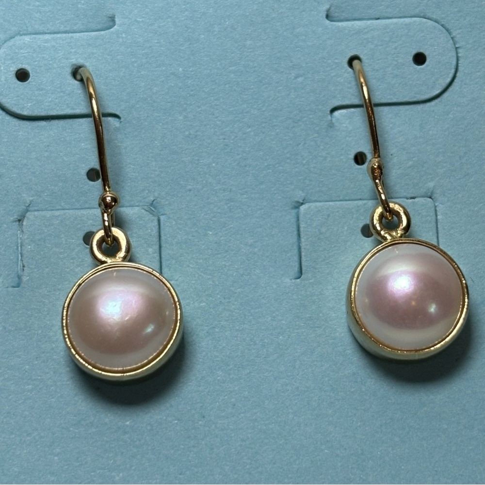 Charles Albert Women's Alchemia Pearl Drop Earrings, Handcrafted, 1.25", Hypoall - Picture 4 of 5